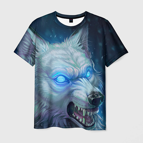 Мужская футболка Ледяной волк / 3D-принт – фото 1