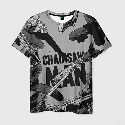 Мужская футболка Chainsaw man comix / 3D-принт – фото 1