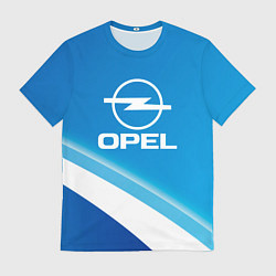 Футболка мужская Опель - голубая абстракция, цвет: 3D-принт