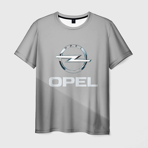 Мужская футболка Opel - серая абстракция / 3D-принт – фото 1