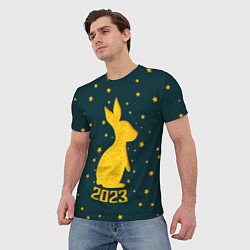 Футболка мужская Год кролика - 2023, цвет: 3D-принт — фото 2