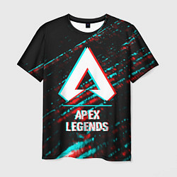 Футболка мужская Apex Legends в стиле glitch и баги графики на темн, цвет: 3D-принт