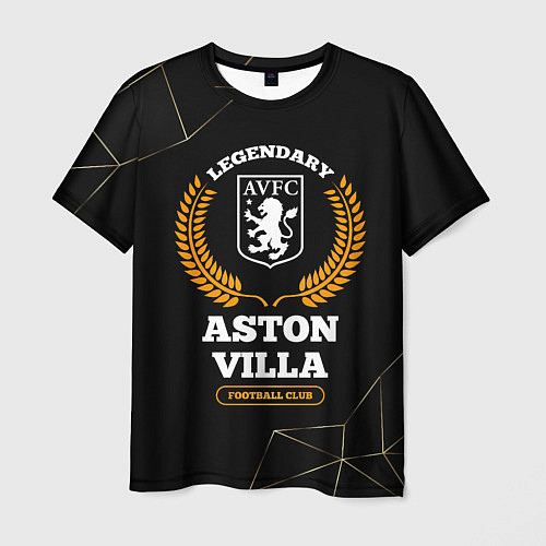 Мужская футболка Лого Aston Villa и надпись legendary football club / 3D-принт – фото 1