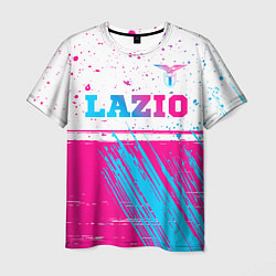 Футболка мужская Lazio neon gradient style: символ сверху, цвет: 3D-принт