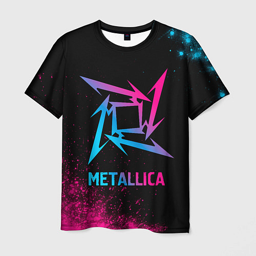 Мужская футболка Metallica - neon gradient / 3D-принт – фото 1
