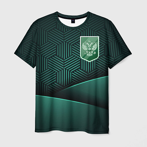 Мужская футболка Зеленый герб России / 3D-принт – фото 1