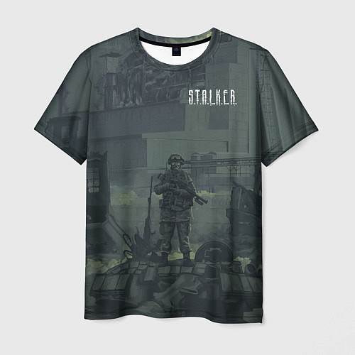 Мужская футболка STALKER Военный Возле ЧАЭС / 3D-принт – фото 1