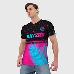 Футболка мужская Bayern - neon gradient: символ сверху, цвет: 3D-принт — фото 2