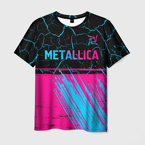 Мужская футболка Metallica - neon gradient: символ сверху / 3D-принт – фото 1