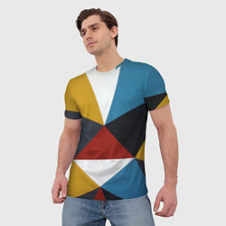 Футболка мужская Абстрактный набор разноцветных геометрических фигу, цвет: 3D-принт — фото 2