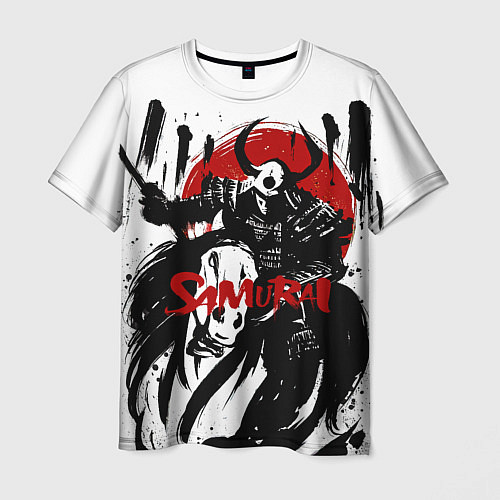 Мужская футболка Самурай На Лошади / 3D-принт – фото 1
