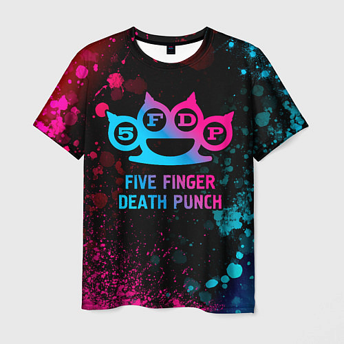 Мужская футболка Five Finger Death Punch - neon gradient / 3D-принт – фото 1