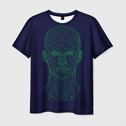 Мужская футболка Объёмный каркас человека - геометрия / 3D-принт – фото 1