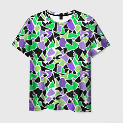 Футболка мужская Зелено-фиолетовый абстрактный узор, цвет: 3D-принт