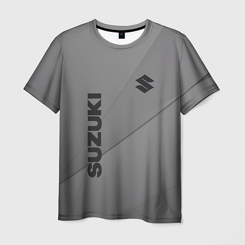 Мужская футболка Suzuki - серая абстракция / 3D-принт – фото 1