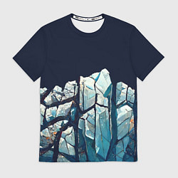 Футболка мужская Cracked ice, цвет: 3D-принт