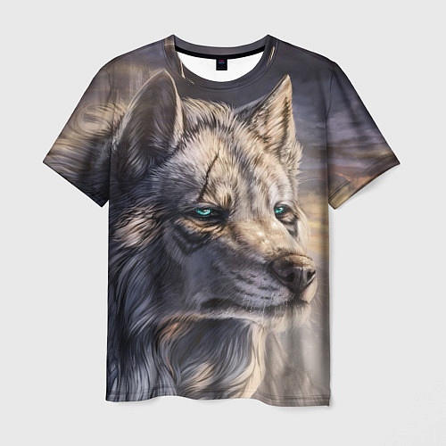Мужская футболка Старый мудрый волк / 3D-принт – фото 1
