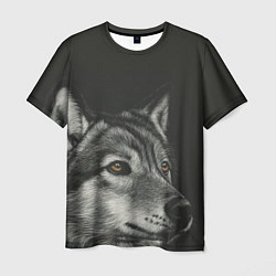 Футболка мужская Спокойный серый волк, цвет: 3D-принт