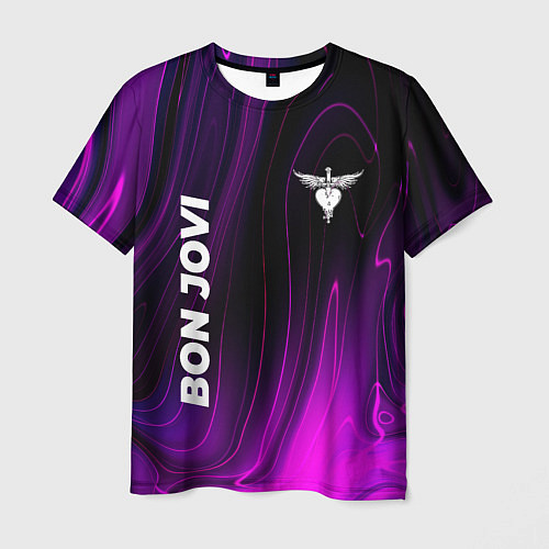 Мужская футболка Bon Jovi violet plasma / 3D-принт – фото 1