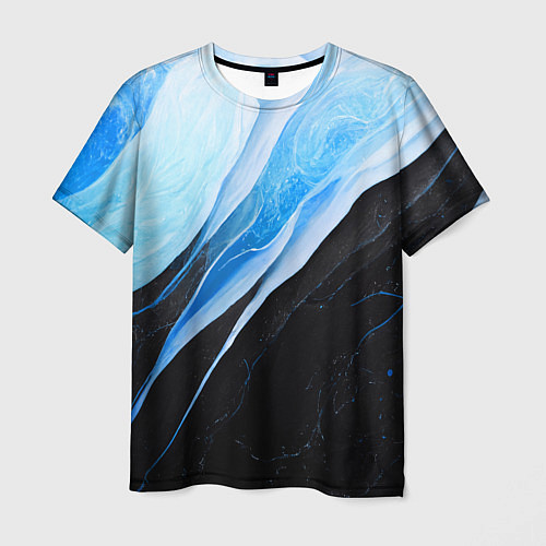 Мужская футболка Тёмно-синий мрамор / 3D-принт – фото 1