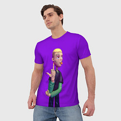 Футболка мужская Lil Peep На Фиолетовом Фоне, цвет: 3D-принт — фото 2