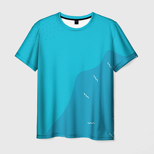 Мужская футболка Синяя абстракция - минимализм / 3D-принт – фото 1