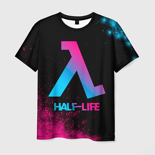Мужская футболка Half-Life - neon gradient / 3D-принт – фото 1