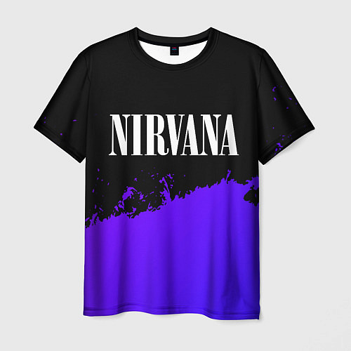 Мужская футболка Nirvana purple grunge / 3D-принт – фото 1