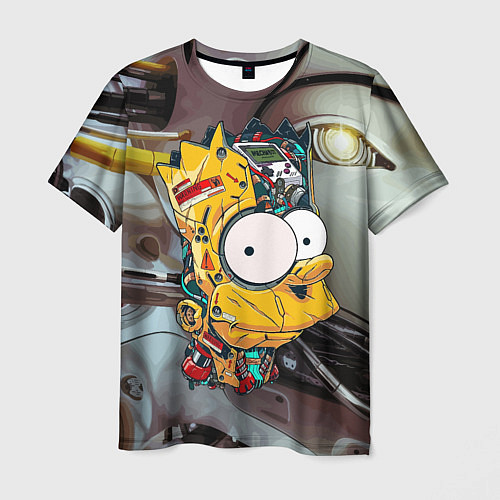 Мужская футболка Башка Барта Симпсона - Robopunk / 3D-принт – фото 1