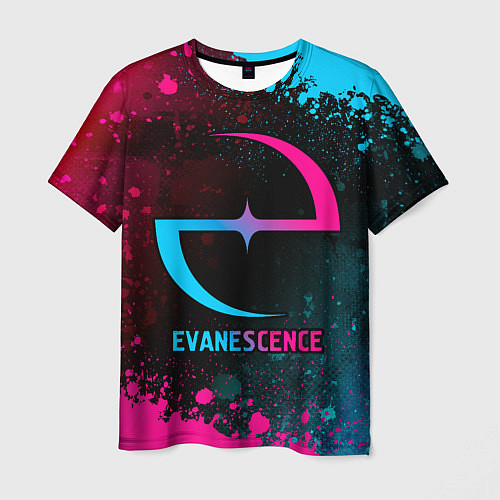 Мужская футболка Evanescence - neon gradient / 3D-принт – фото 1
