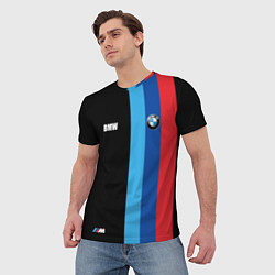 Футболка мужская BMW - М Линии : Черный, цвет: 3D-принт — фото 2