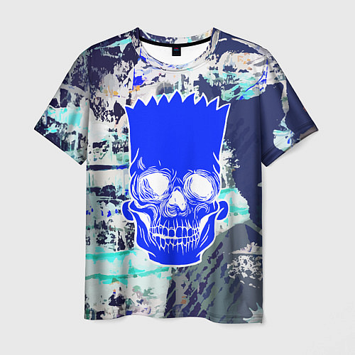 Мужская футболка Синий череп Барта Симпсона / 3D-принт – фото 1