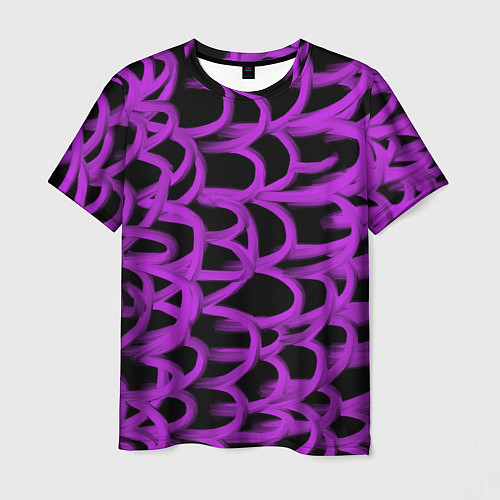 Мужская футболка Нити из фиолетовой краски / 3D-принт – фото 1