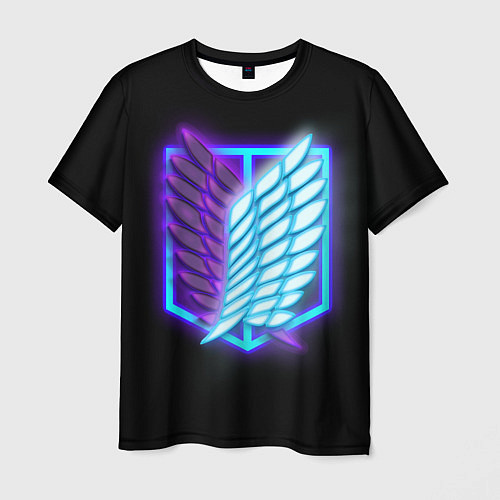 Мужская футболка Attack on Titan neon logo / 3D-принт – фото 1