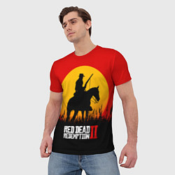 Футболка мужская Red Dead Redemption 2 - закат, цвет: 3D-принт — фото 2
