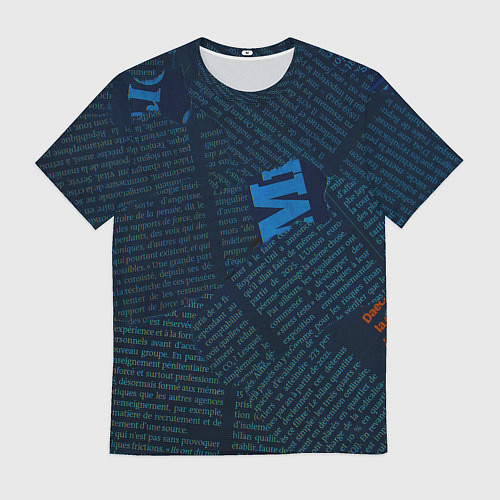 Мужская футболка Черная газета / 3D-принт – фото 1