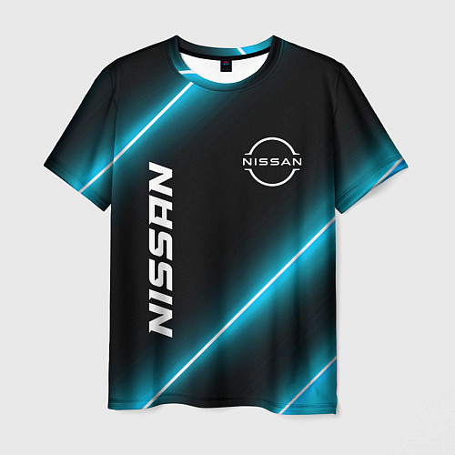 Мужская футболка Nissan неоновые лампы / 3D-принт – фото 1
