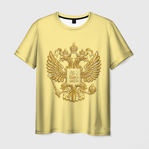 Мужская футболка Герб России - золото / 3D-принт – фото 1