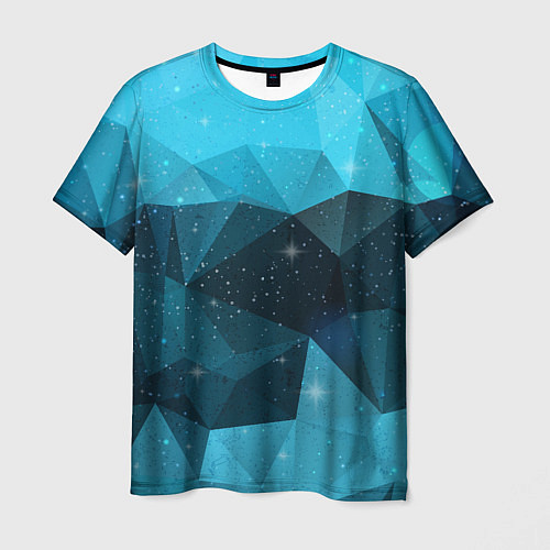 Мужская футболка Полигональный космос / 3D-принт – фото 1
