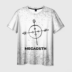 Футболка мужская Megadeth с потертостями на светлом фоне, цвет: 3D-принт