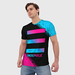 Футболка мужская OneRepublic - neon gradient, цвет: 3D-принт — фото 2