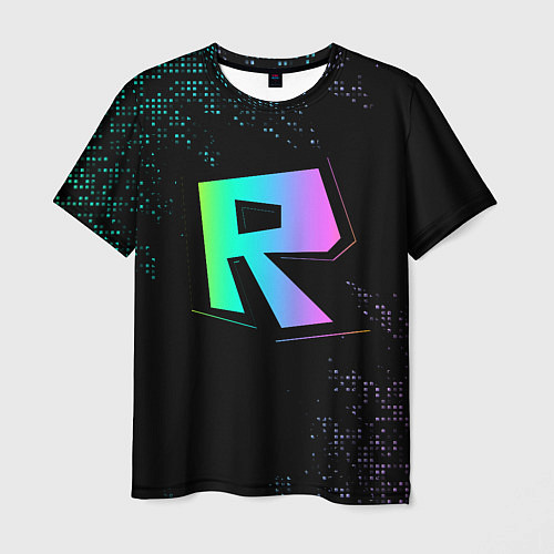 Мужская футболка Roblox logo neon / 3D-принт – фото 1