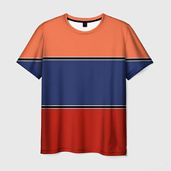 Мужская футболка Combined pattern striped orange red blue