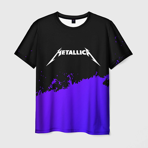 Мужская футболка Metallica purple grunge / 3D-принт – фото 1