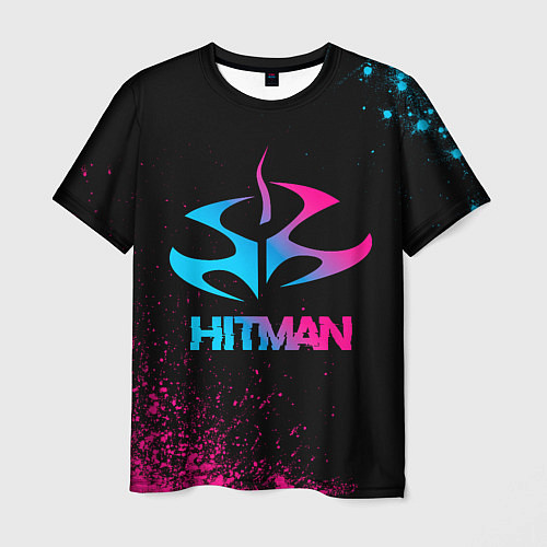Мужская футболка Hitman - neon gradient / 3D-принт – фото 1