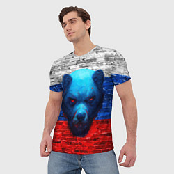 Футболка мужская Русский медведь арт, цвет: 3D-принт — фото 2