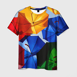 Футболка мужская Разноцветные зонтики, цвет: 3D-принт