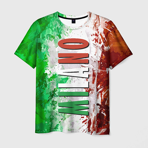 Мужская футболка Флаг Италии - кляксы / 3D-принт – фото 1