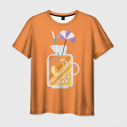 Мужская футболка Апельсиновый сок - Оранжевая версия / 3D-принт – фото 1
