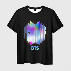 Футболка мужская BTS gradient logo, цвет: 3D-принт